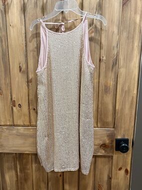 Forever 21 Blush / Gold sequins Sleeveless Dress